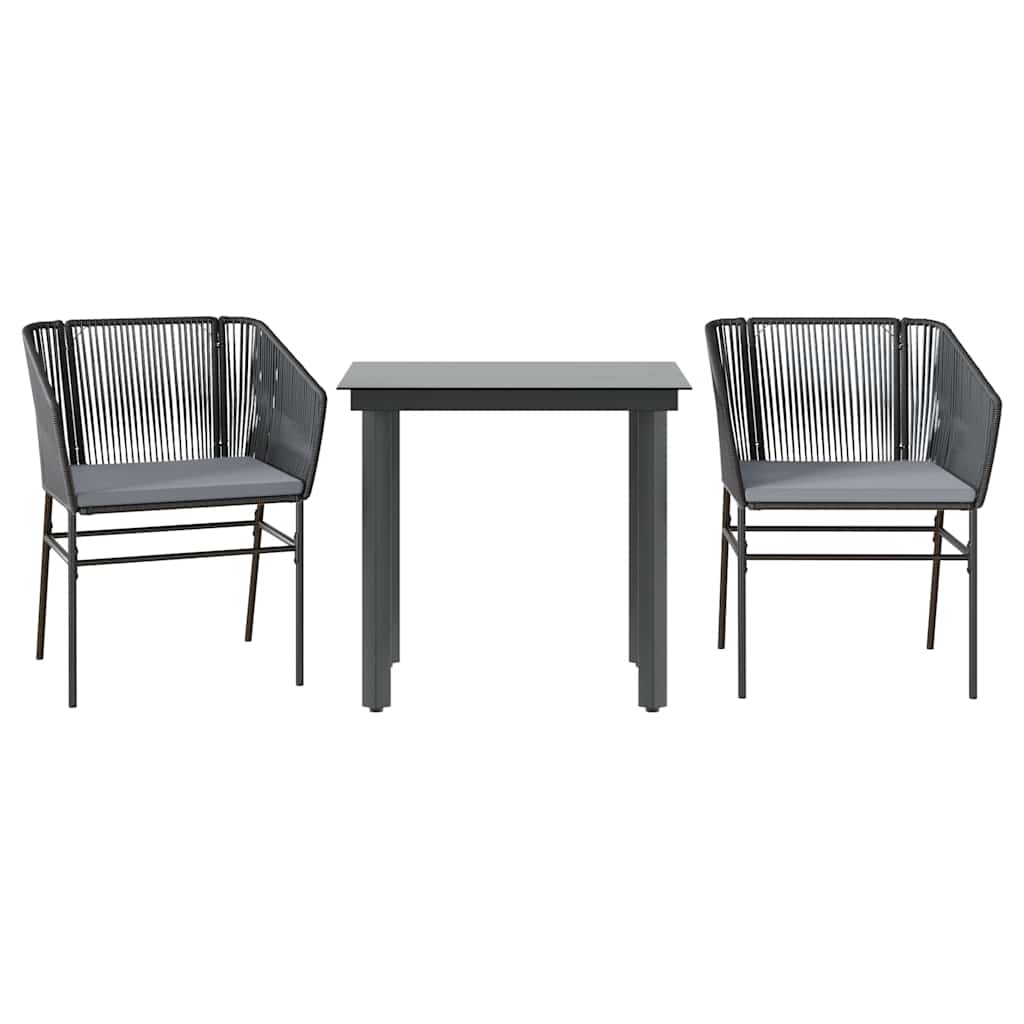 8721158867360_a_en_hd_1 vidaXL 3 Piece Garden Dining Set with Cushions Black Poly Rattan Glass - Image 2