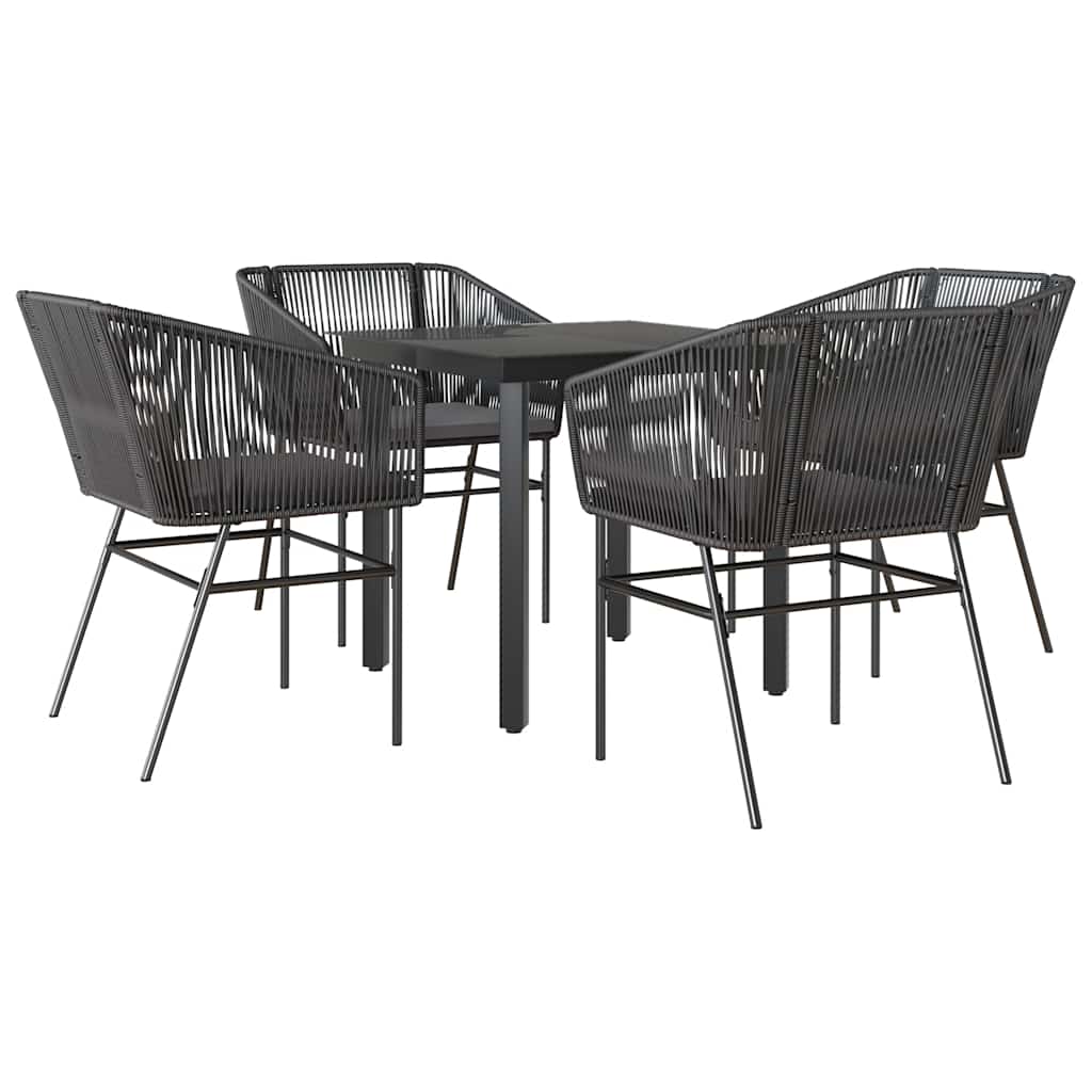 8721158867377_a_en_hd_1 vidaXL 5 Piece Garden Dining Set with Cushions Black Poly Rattan Glass - Image 2