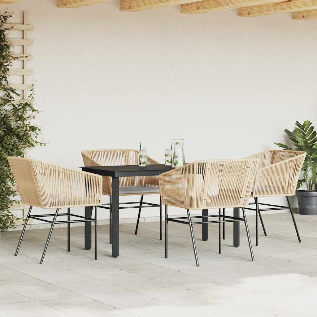 8721158867452_g_en_hd_1 vidaXL 5 Piece Garden Dining Set with Cushions Brown Poly Rattan Glass - Image 3