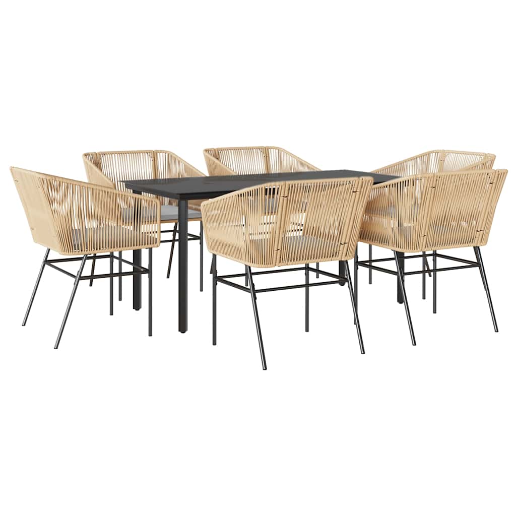 8721158867476_a_en_hd_1 vidaXL 7 Piece Garden Dining Set with Cushions Brown Poly Rattan Glass - Image 2