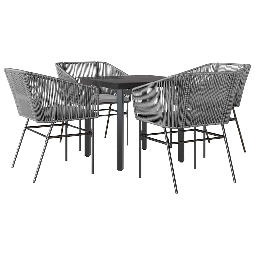 8721158867513_a_en_hd_1 vidaXL 5 Piece Garden Dining Set with Cushions Grey Poly Rattan Glass - Image 2