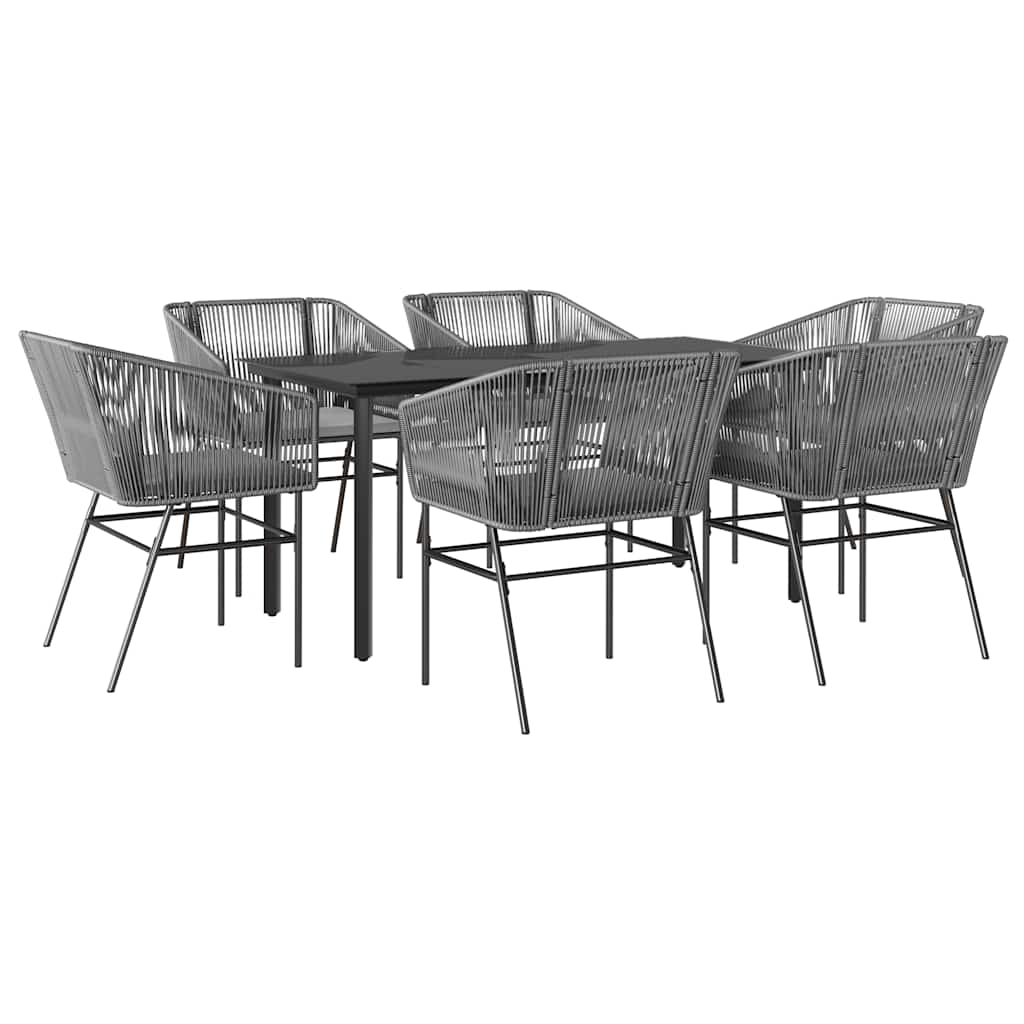 8721158867544_a_en_hd_1 vidaXL 7 Piece Garden Dining Set with Cushions Grey Poly Rattan Glass - Image 2