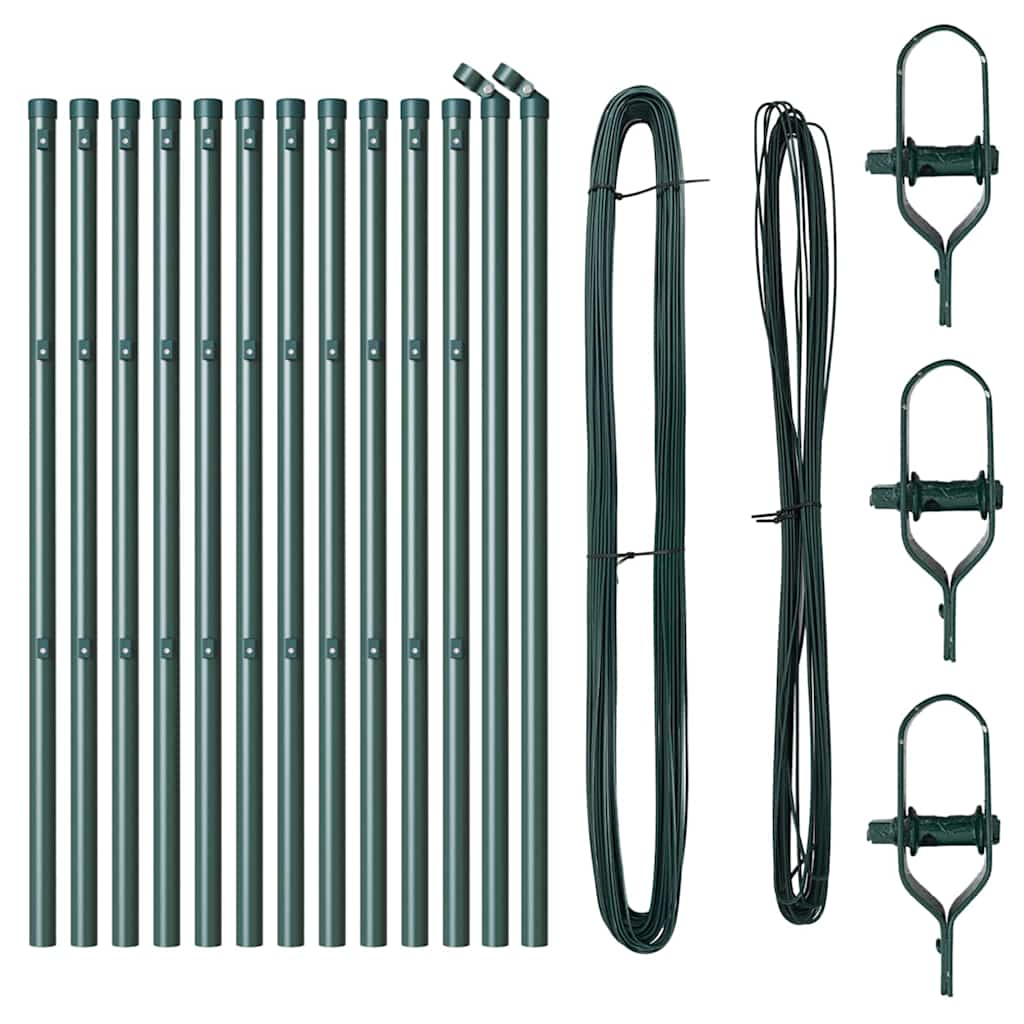 8721158876973_wbg-fr_en_hd_1 vidaXL Fence Posts Manual 13 pcs Green Ø32mm 80 cm Galvanised steel - Image 4