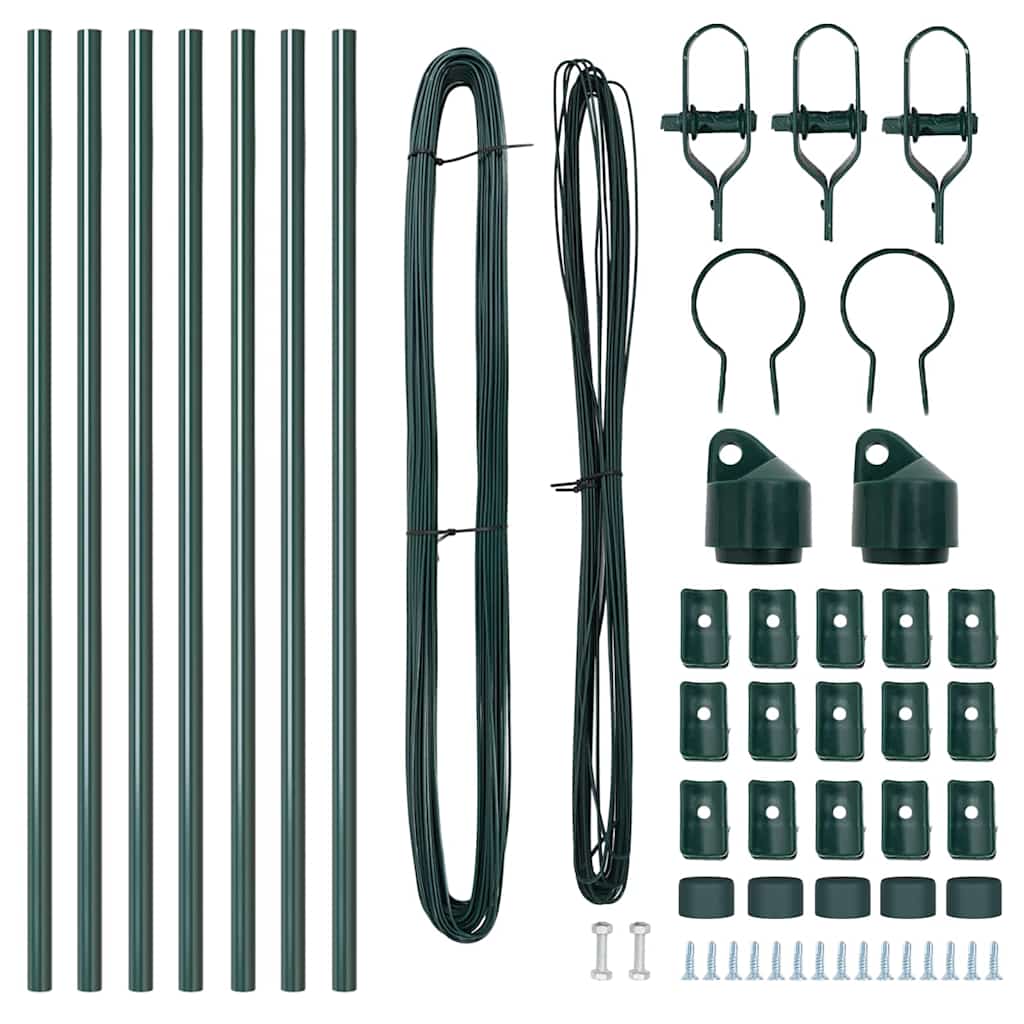 8721158876980_wbg-fr_en_hd_2 vidaXL Fence Posts Manual 7 pcs Green Ø32mm 100 cm Galvanised steel - Image 5