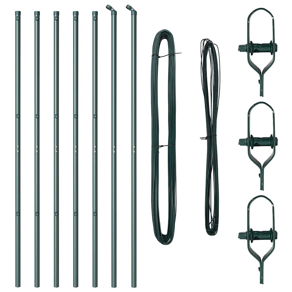 8721158877024_wbg-fr_en_hd_1 vidaXL Fence Posts Manual 7 pcs Green Ø32mm 150 cm Galvanised steel - Image 2