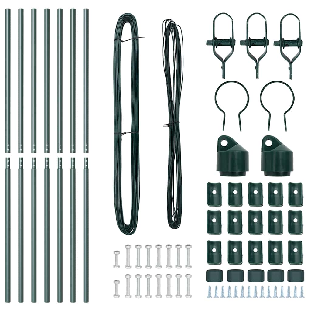 8721158877062_wbg-fr_en_hd_2 vidaXL Fence Posts Manual 7 pcs Green Ø32mm 190 cm Galvanised steel - Image 5