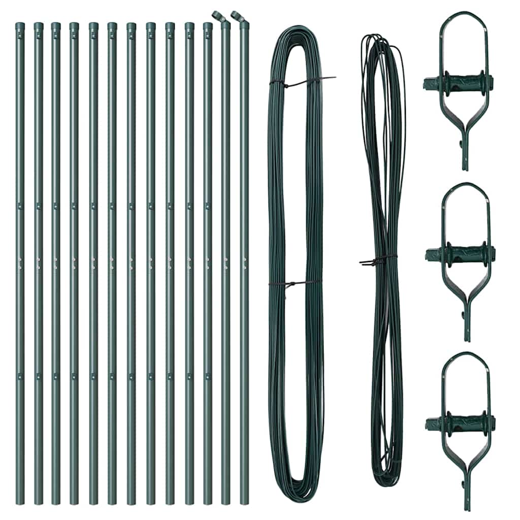 8721158877079_wbg-fr_en_hd_1 vidaXL Fence Posts Manual 13 pcs Green Ø32mm 190 cm Galvanised steel - Image 4