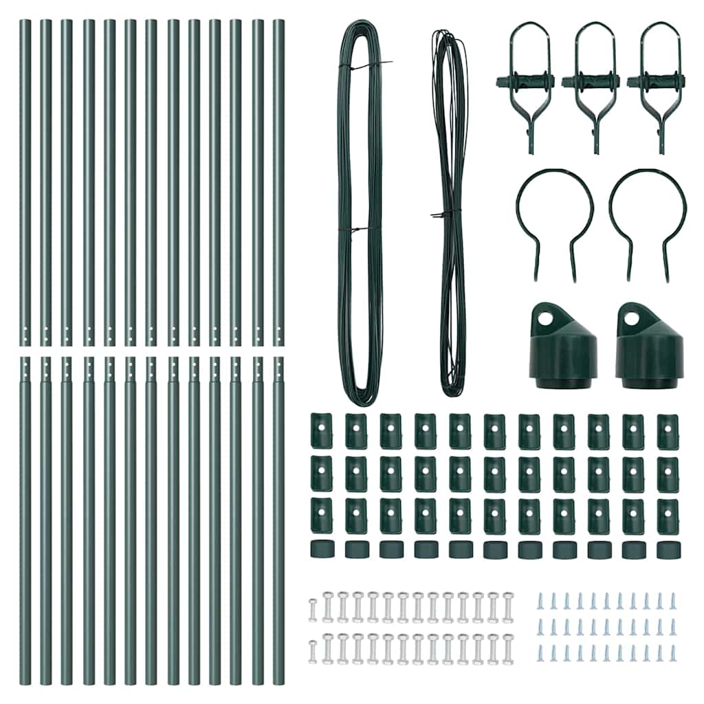 8721158877093_wbg-fr_en_hd_2 vidaXL Fence Posts Manual 13 pcs Green Ø32mm 200 cm Galvanised steel - Image 4