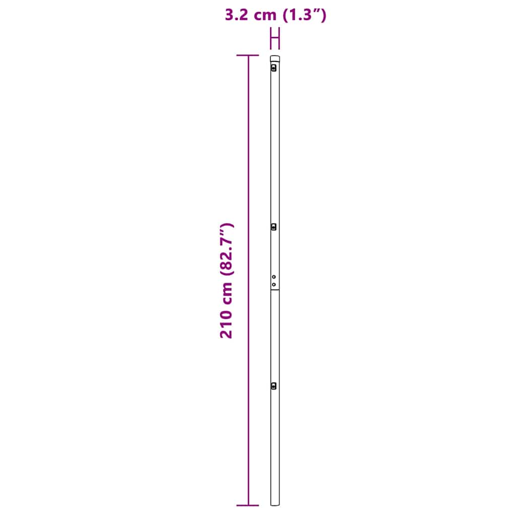 8721158877109_wbg-siz_en_hd_1 vidaXL Fence Posts Manual 7 pcs Green Ø32mm 210 cm Galvanised steel - Image 9