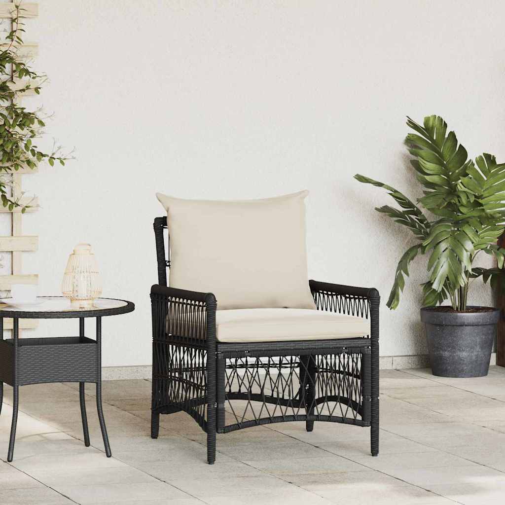 vidaXL Garden Chair Black 60 x 70 x 78cm Poly Rattan