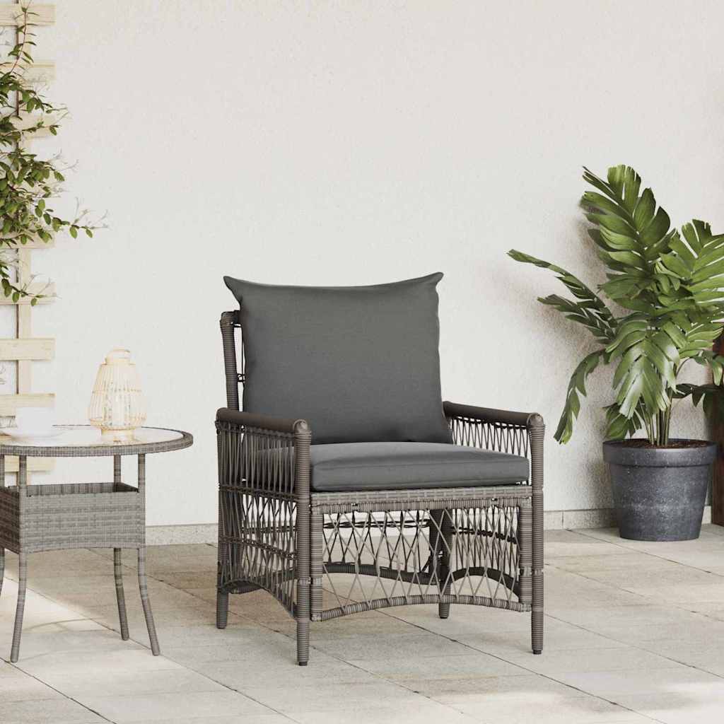 vidaXL Garden Chair Grey 60 x 70 x 78cm Poly Rattan