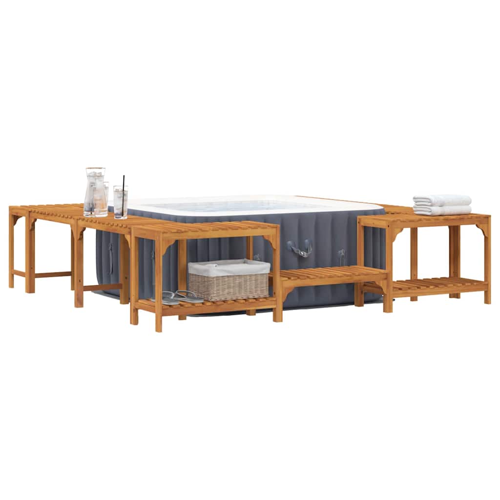 8721158885777_wbg-mo_en_hd_1 vidaXL Square Outdoor Hot Tub Enclosure Brown 230 x 230 cm - Image 3