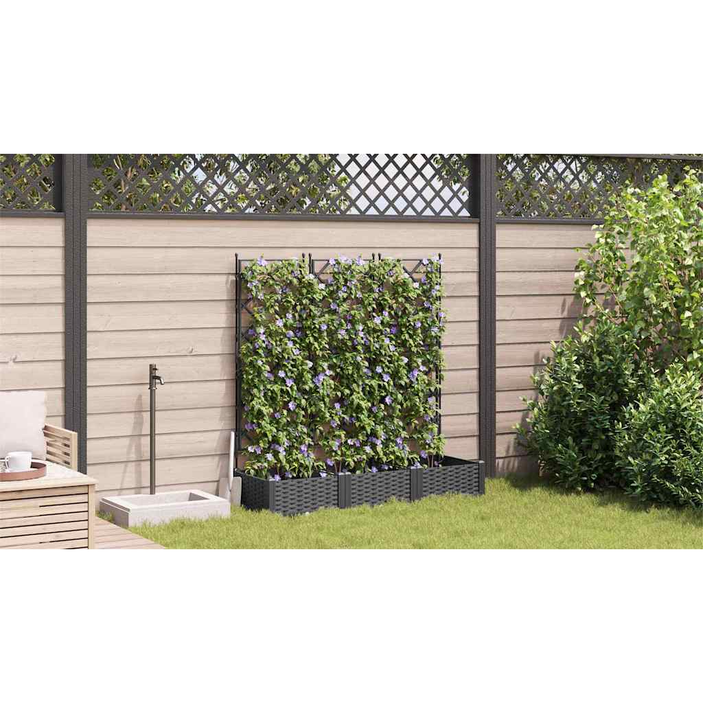 8721158886972_mo-im-la_en_hd_3 vidaXL Garden Planter with Trellis 3 pcs Black 120 x 40 x 125.5 cm PP - Image 4