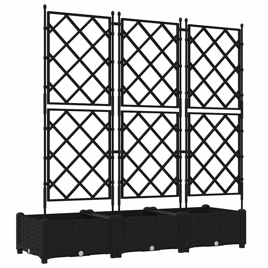 8721158886972_wbg-ba_en_hd_2 vidaXL Garden Planter with Trellis 3 pcs Black 120 x 40 x 125.5 cm PP - Image 7
