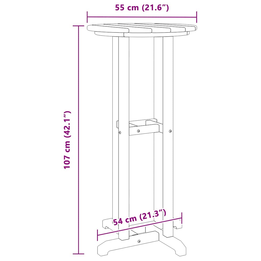 8721158890429_wbg-siz_en_hd_1 vidaXL Bar Table Black 55 x 55 x 107 cm HDPE - Image 11