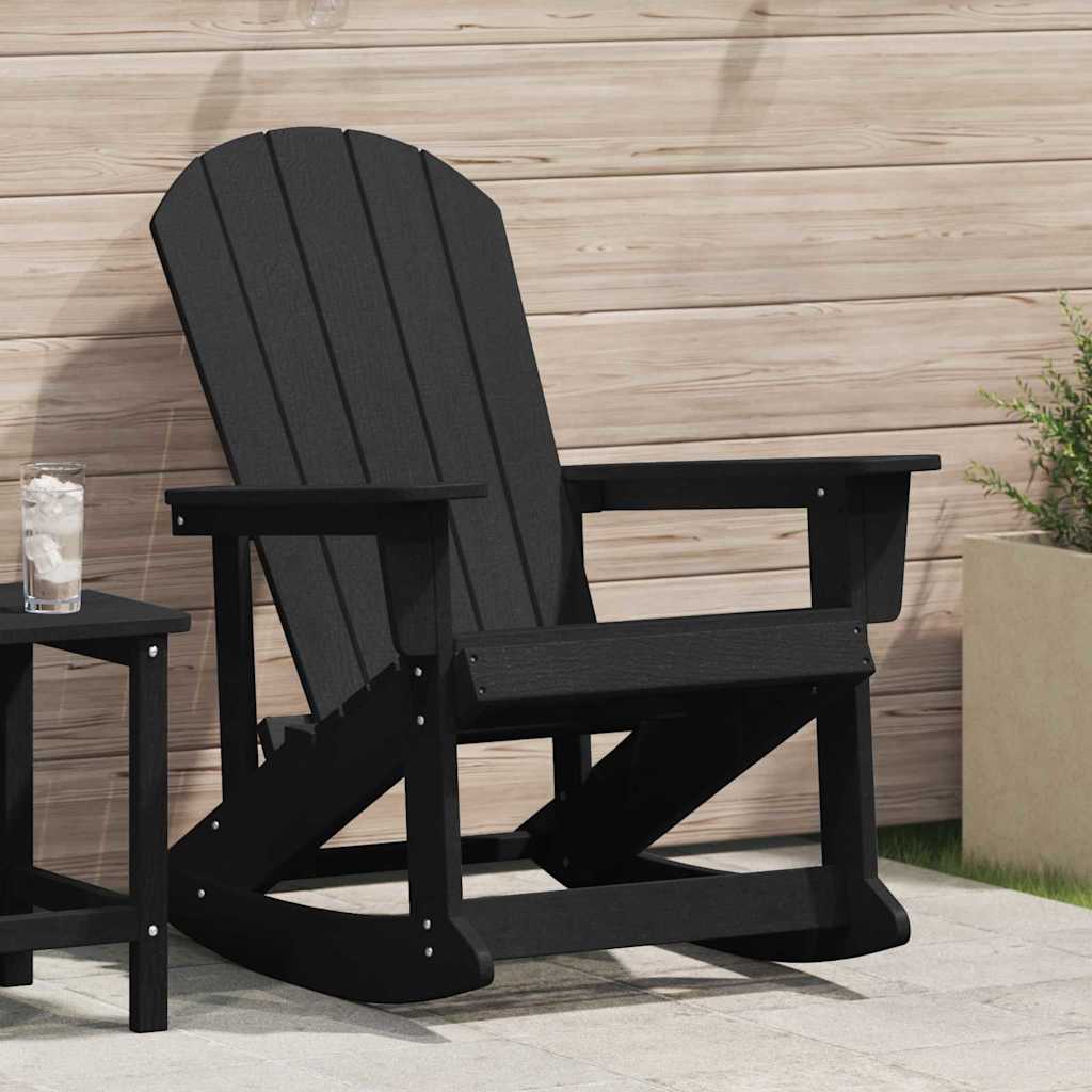 vidaXL Adirondack Rocking Chair Black 73.5 x 92 x 90cm HDPE