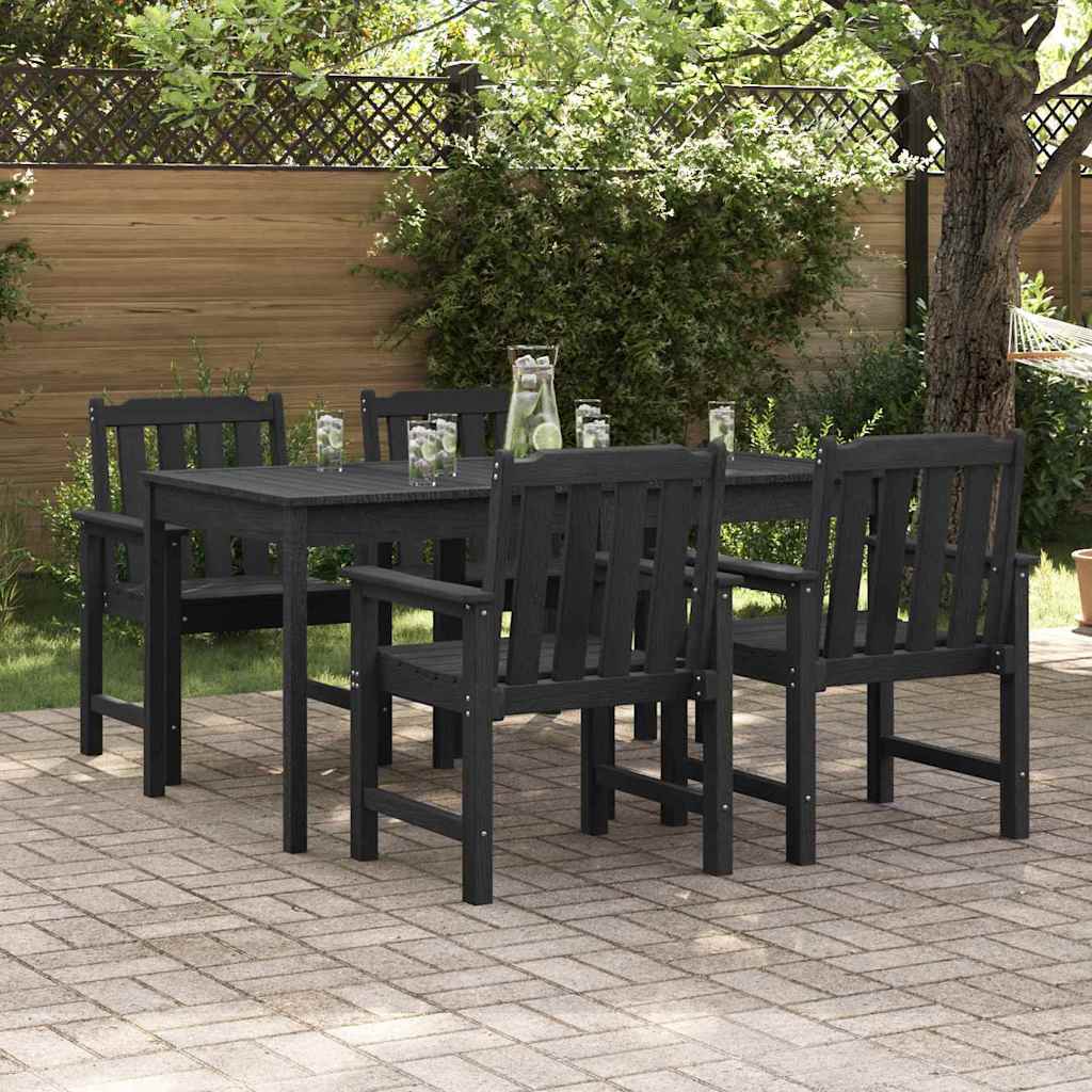 vidaXL Garden Dining Chair. 4 pcs Black 65.5 x 55.5 x 88cm Plastic