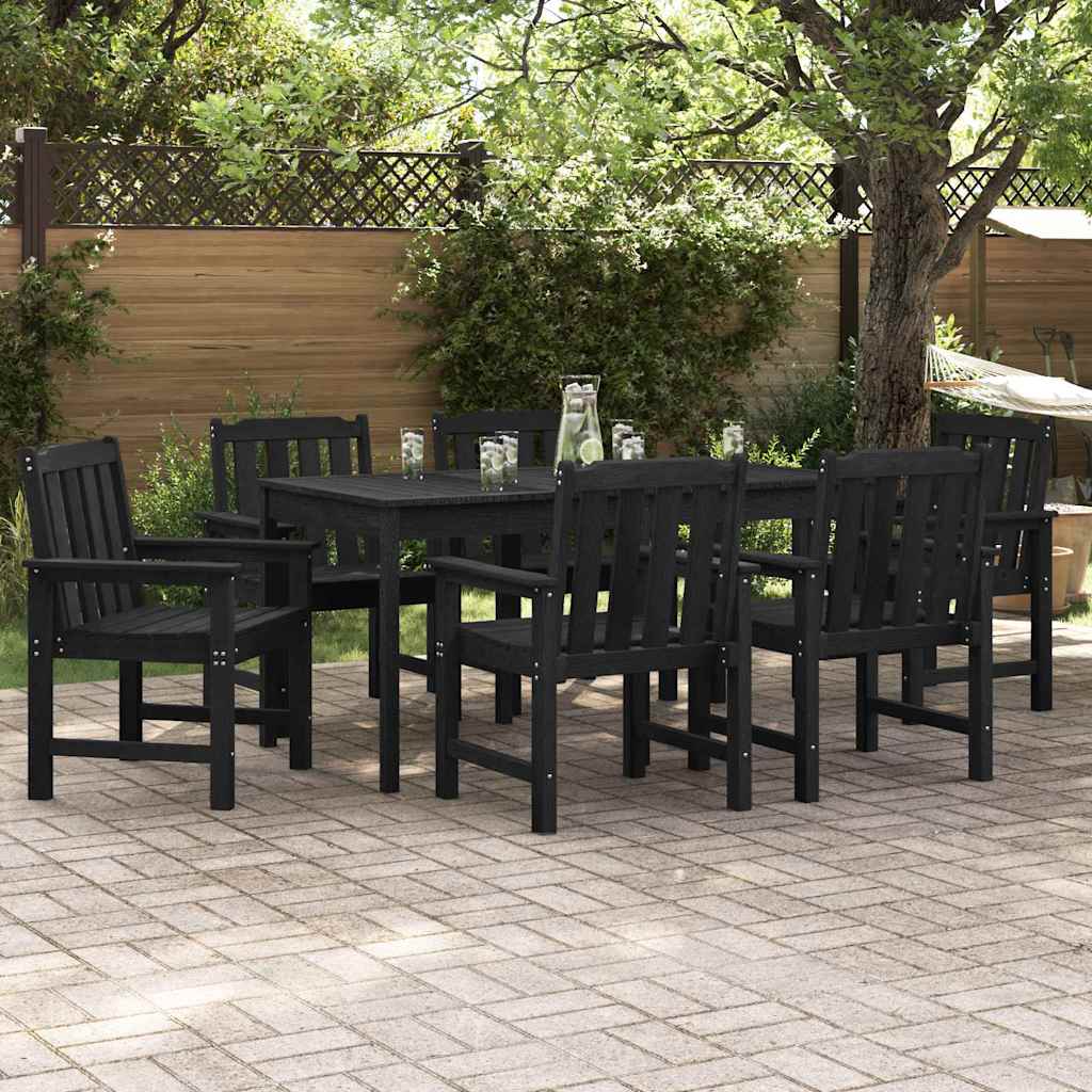 vidaXL Garden Dining Chair. 6 pcs Black 65.5 x 55.5 x 88cm Plastic