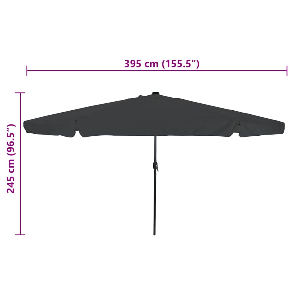 8721158918451_wbg-siz_en_hd_1 vidaXL Garden Parasol Anthracite and Black 395 x 395 x 245 cm - Image 8