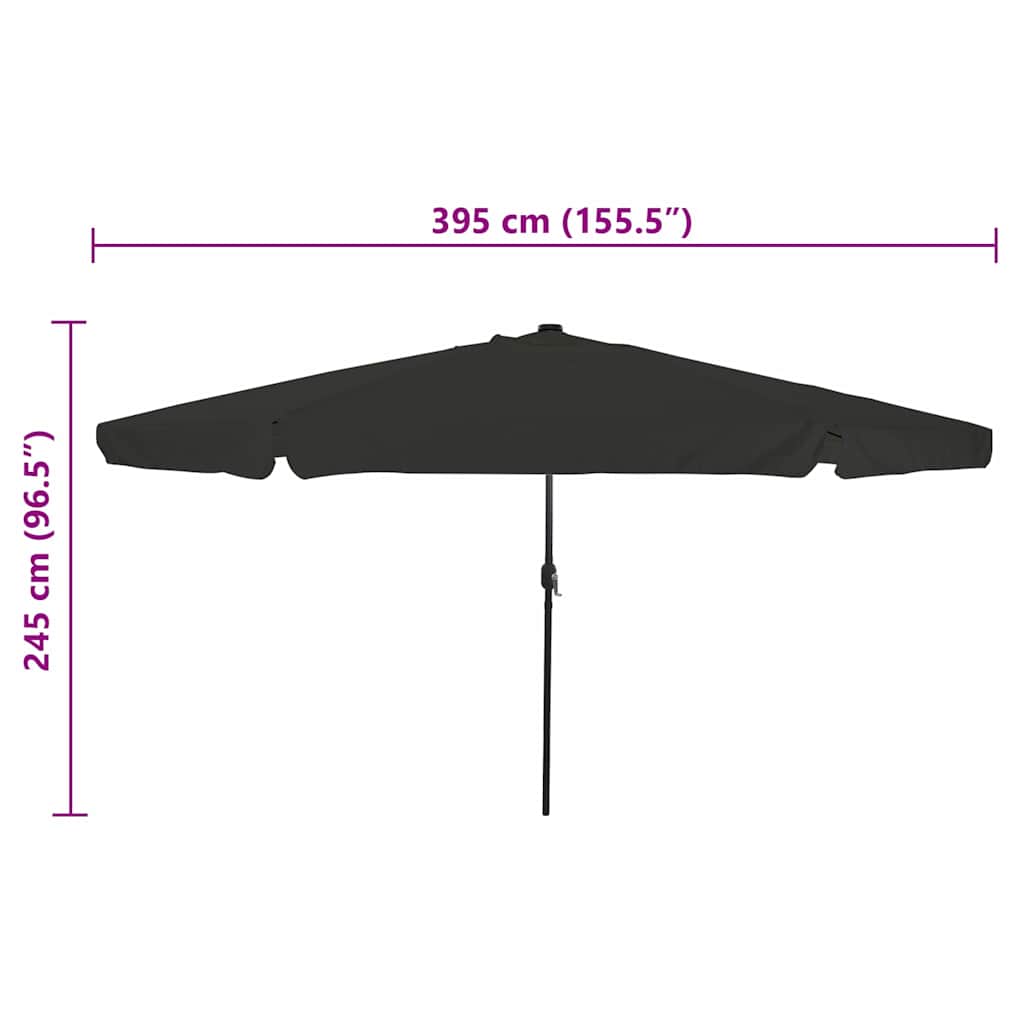 8721158918499_wbg-siz_en_hd_1 vidaXL Garden Parasol Black 395 x 395 x 245 cm Polyester and Steel - Image 8