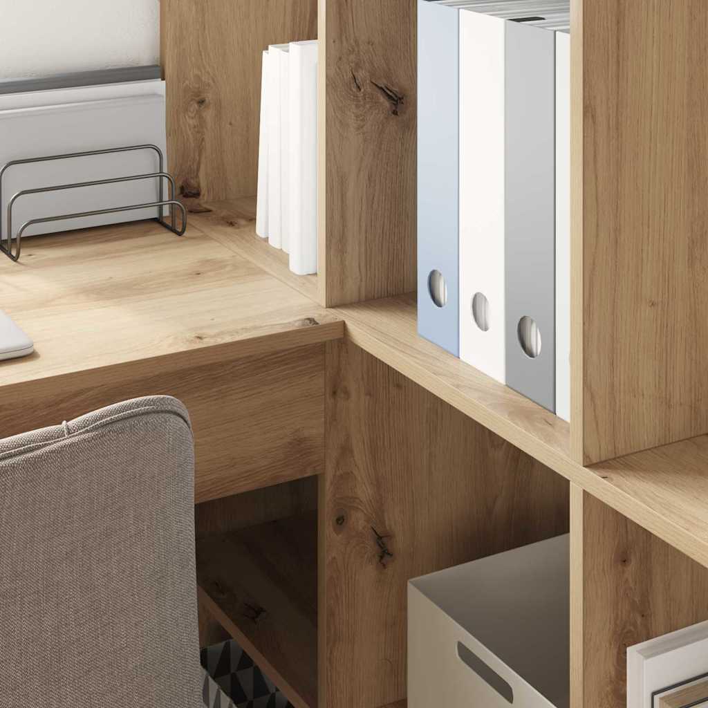 8721158934239_mo-im-zo_en_hd_1 vidaXL Corner Desk with Shelf Artisan oak 101.5 x 149.5 x 149.5 cm - Image 4