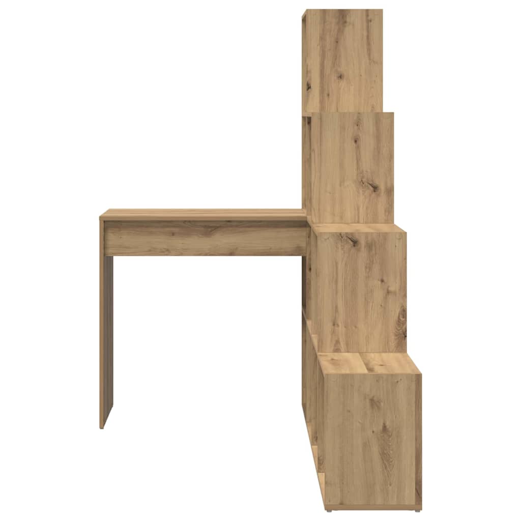 8721158934239_wbg-fr_en_hd_3 vidaXL Corner Desk with Shelf Artisan oak 101.5 x 149.5 x 149.5 cm - Image 5