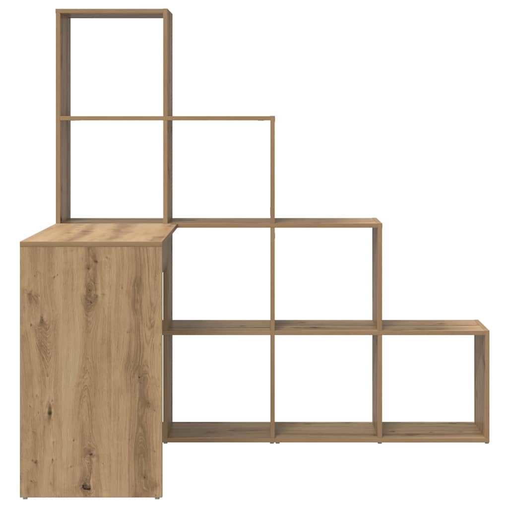 8721158934239_wbg-si_en_hd_4 vidaXL Corner Desk with Shelf Artisan oak 101.5 x 149.5 x 149.5 cm - Image 6