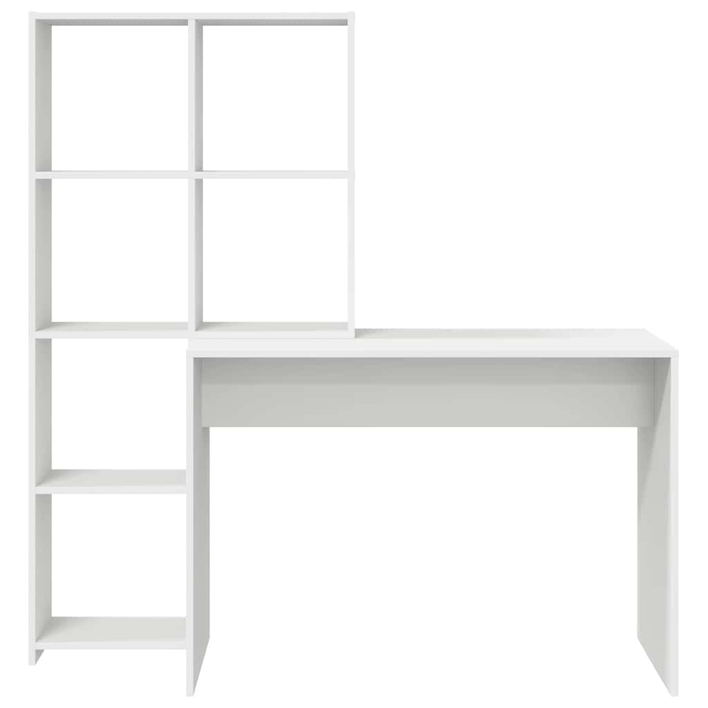 8721158934246_wbg-fr_en_hd_3 vidaXL Desk with Shelf White 138.5 x 55 x 143 cm Engineered wood - Image 5