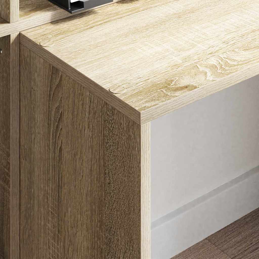 8721158934260_mo-im-zo_en_hd_1 vidaXL Desk with Shelf Sonoma oak 138.5 x 55 x 143 cm Engineered wood - Image 4