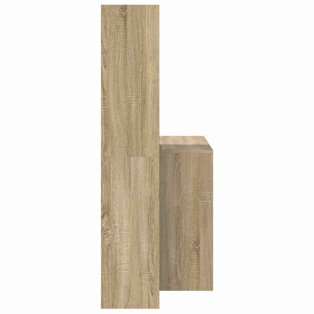 8721158934260_wbg-si_en_hd_4 vidaXL Desk with Shelf Sonoma oak 138.5 x 55 x 143 cm Engineered wood - Image 6