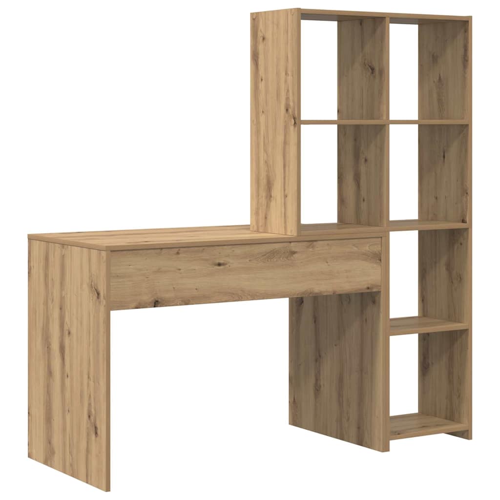 8721158934314_wbg-ba_en_hd_2 vidaXL Desk with Shelf Artisan oak 138.5 x 55 x 143 cm Engineered wood - Image 7