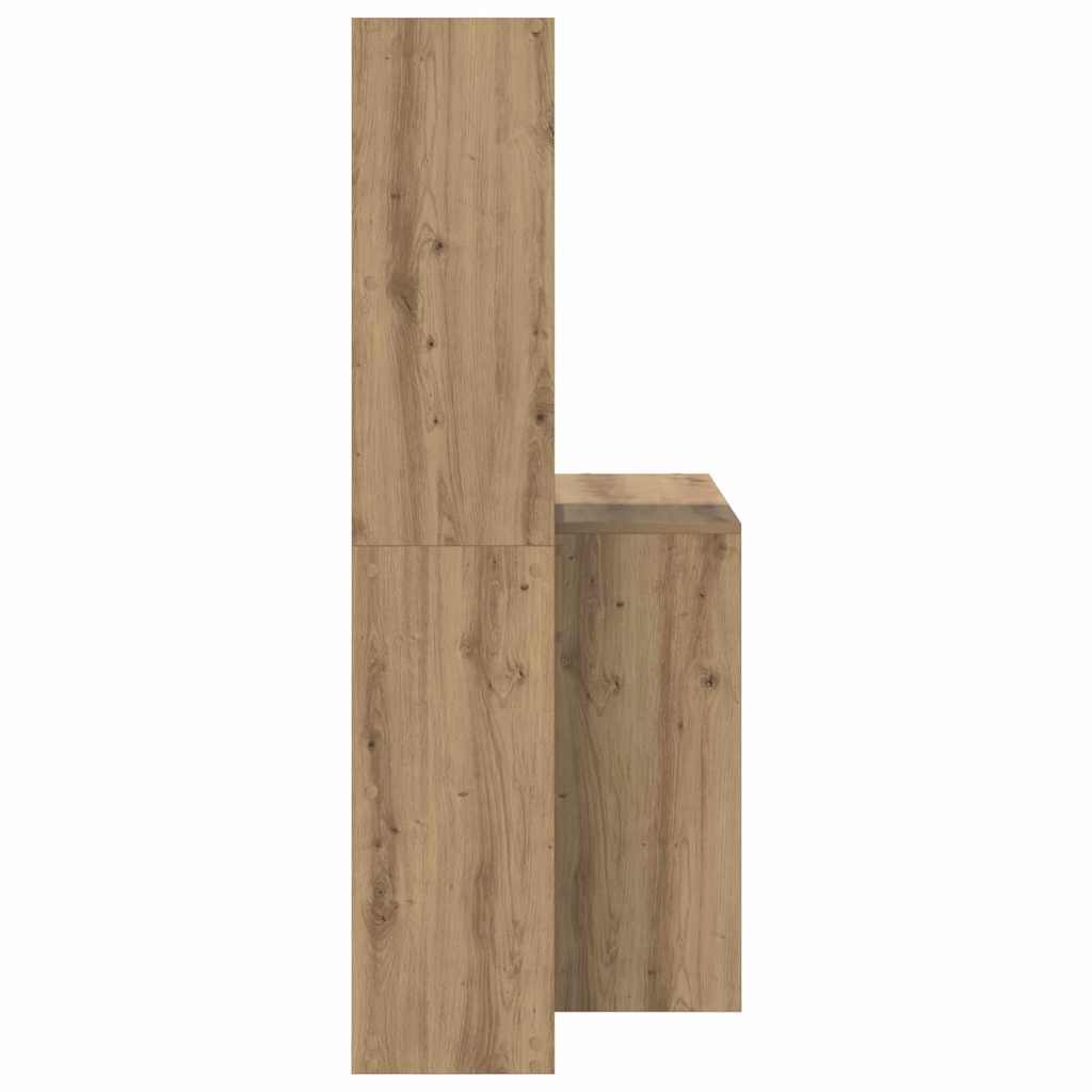 8721158934314_wbg-si_en_hd_4 vidaXL Desk with Shelf Artisan oak 138.5 x 55 x 143 cm Engineered wood - Image 6