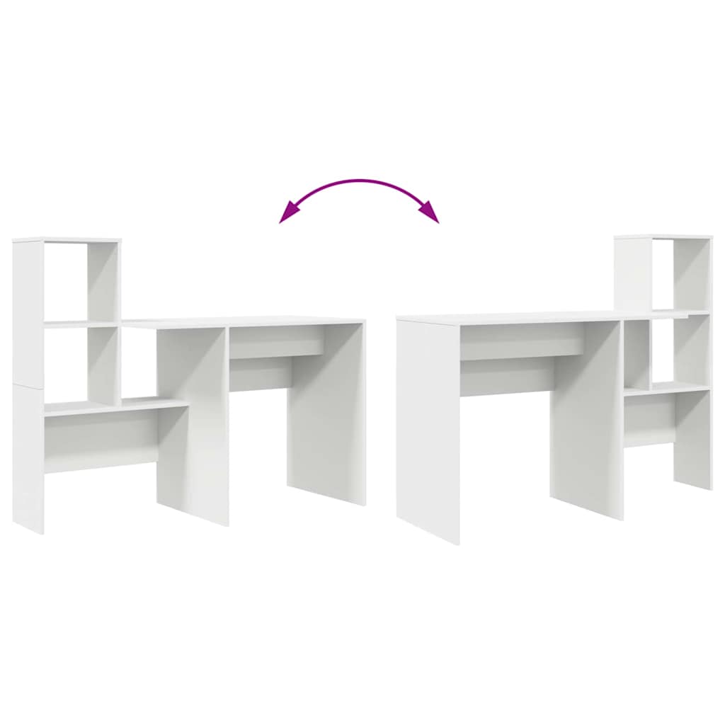 8721158934406_wbg-fu_en_hd_1 vidaXL Desk with Drawer White 131.5 x 50 x 106.5 cm Engineered wood - Image 10