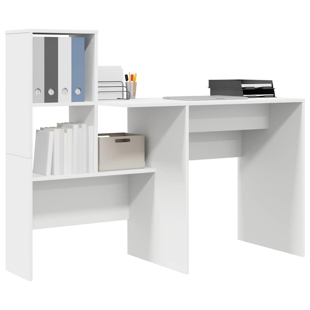 8721158934406_wbg-mo_en_hd_1 vidaXL Desk with Drawer White 131.5 x 50 x 106.5 cm Engineered wood - Image 3