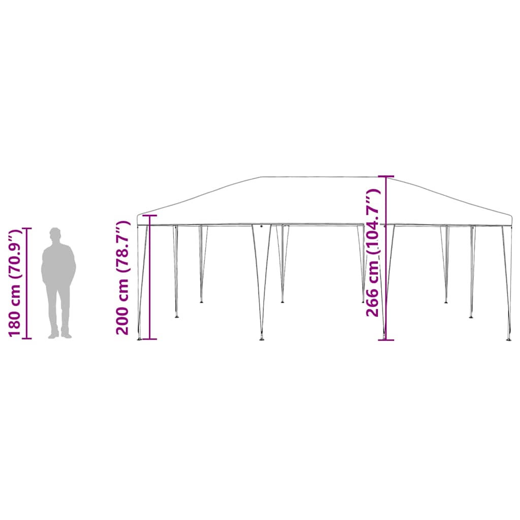 8721158937230_wbg-siz-si_en_hd_1 vidaXL Party Tent White 600 x 400 x 266 cm Polyester and Steel - Image 12