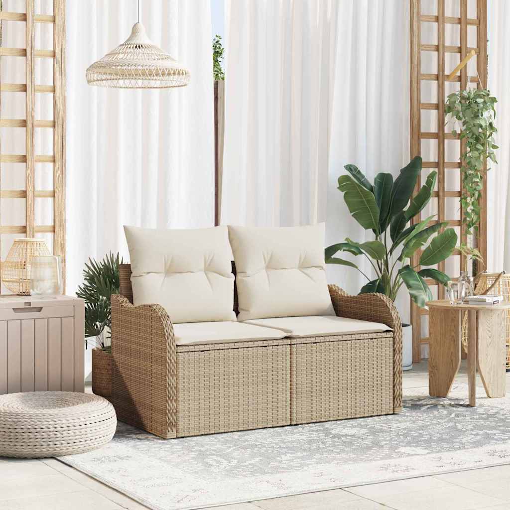 8721158938930_mo-im_en_hd_1 vidaXL Garden Sofa with Cushion Beige 121 x 62 x 69cm Poly Rattan - Image 1
