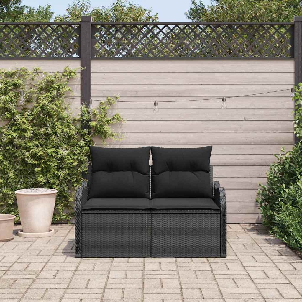 8721158939081_mo-im_en_hd_2 vidaXL Garden Sofa with Cushion Black 121 x 62 x 69cm Poly Rattan - Image 1