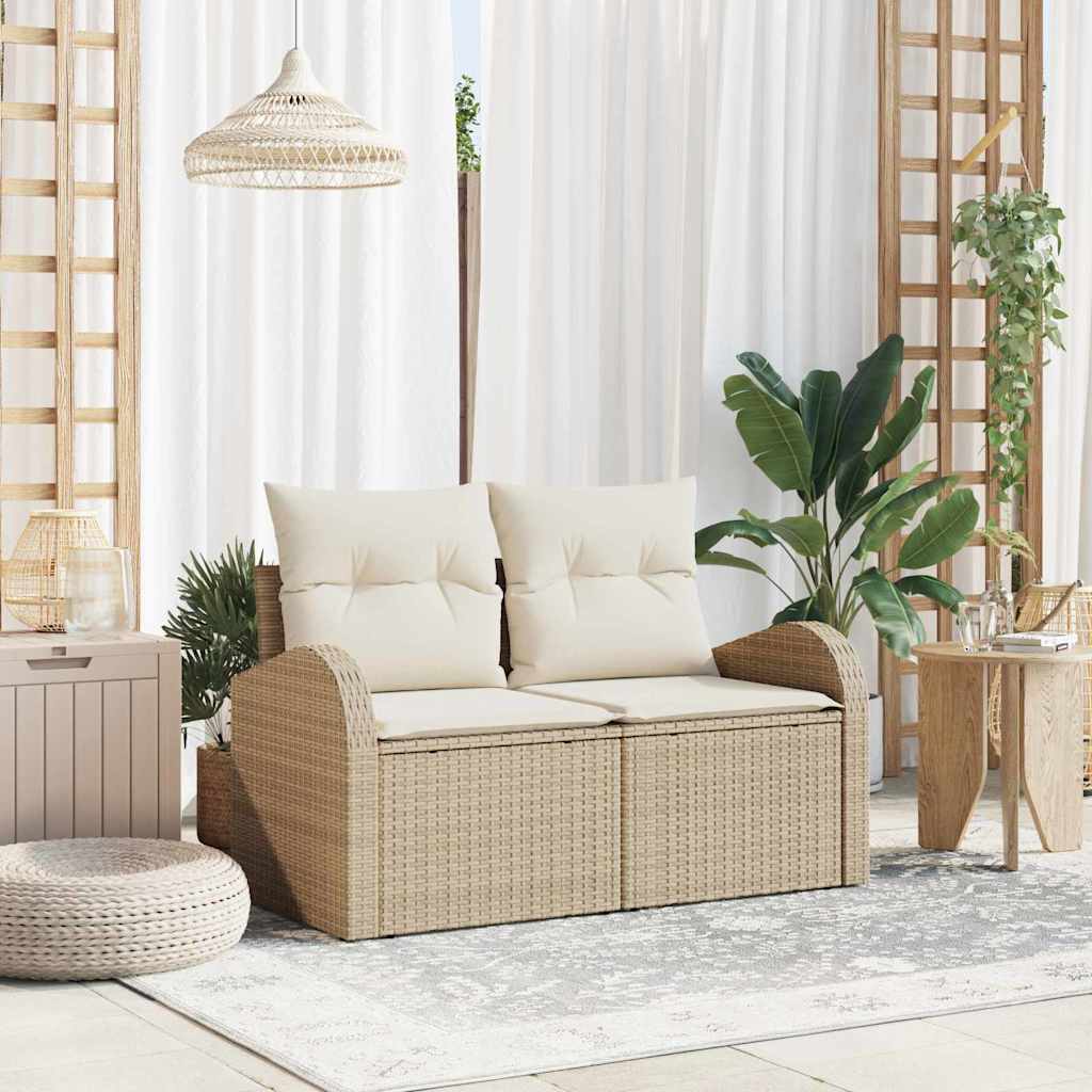 8721158939234_mo-im_en_hd_1 vidaXL Garden Sofa with Cushion Beige 124 x 62 x 69cm Poly Rattan - Image 1