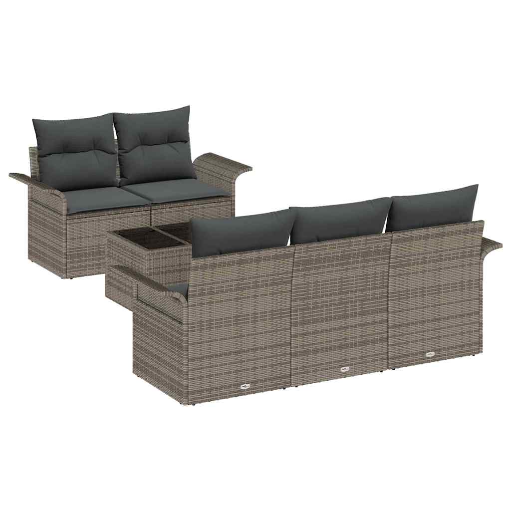 8721158948250_wbg-an-m_en_hd_4 vidaXL Garden Sofa Set 6 pcs Grey Poly rattan - Image 2