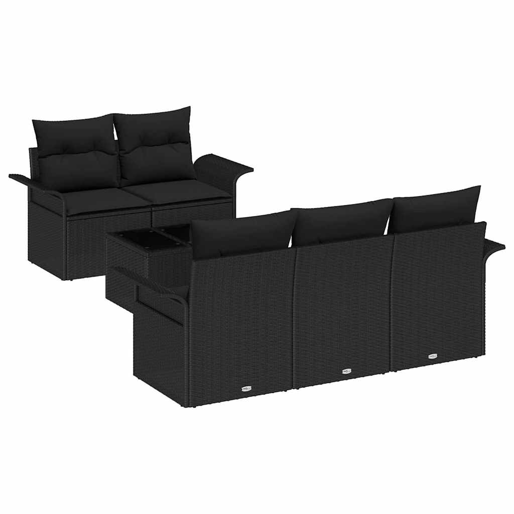 8721158948298_wbg-an-m_en_hd_4 vidaXL Garden Sofa Set 6 pcs Black Poly rattan - Image 2