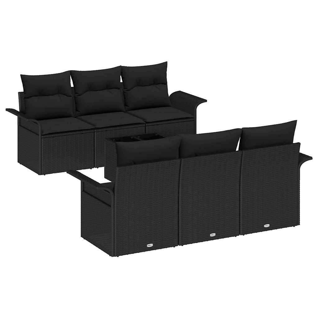 8721158948397_wbg-an-m_en_hd_4 vidaXL Garden Sofa Set 7 pcs Black Poly rattan - Image 2