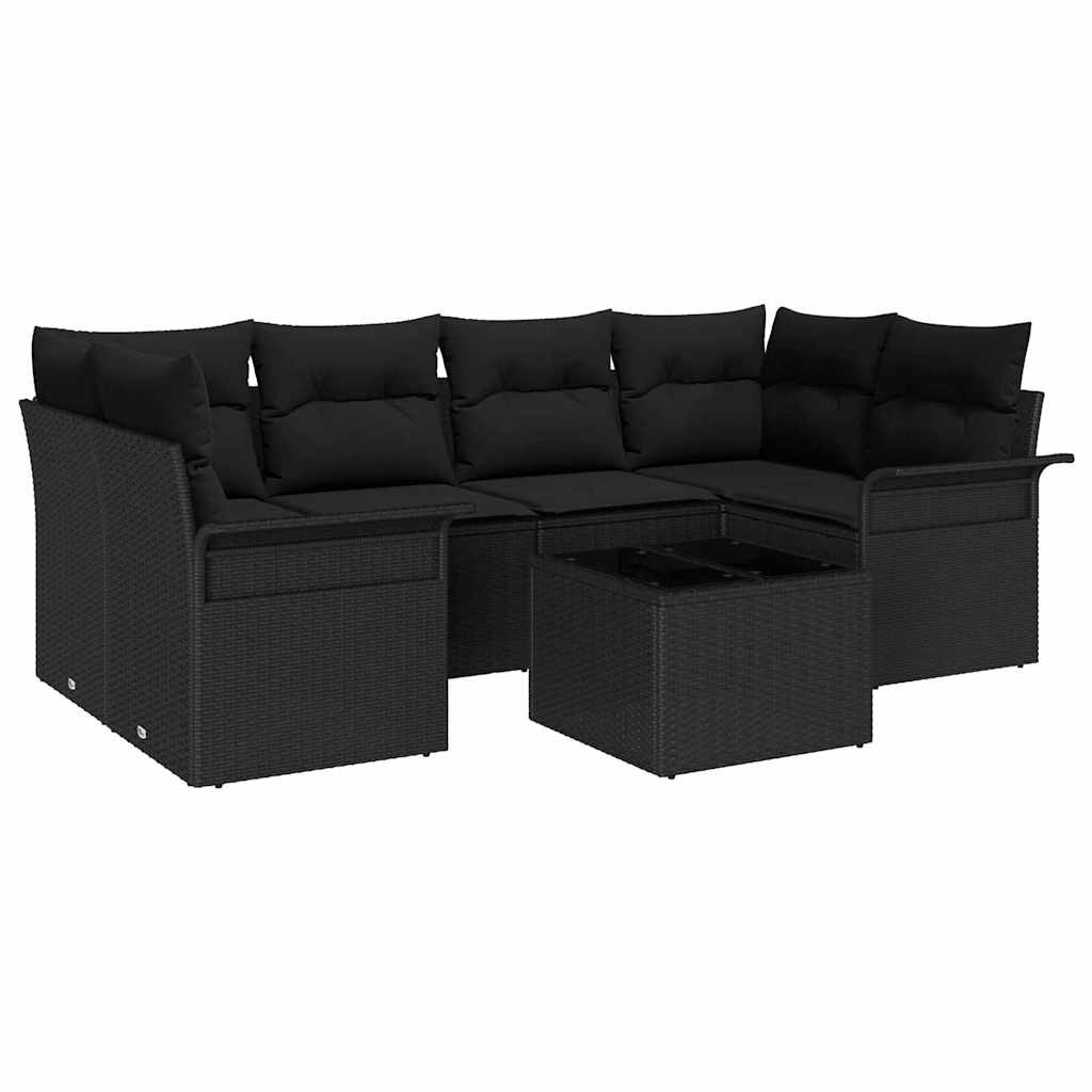 8721158948496_wbg-an-m_en_hd_5 vidaXL Garden Sofa Set 7 pcs Black Poly rattan - Image 2