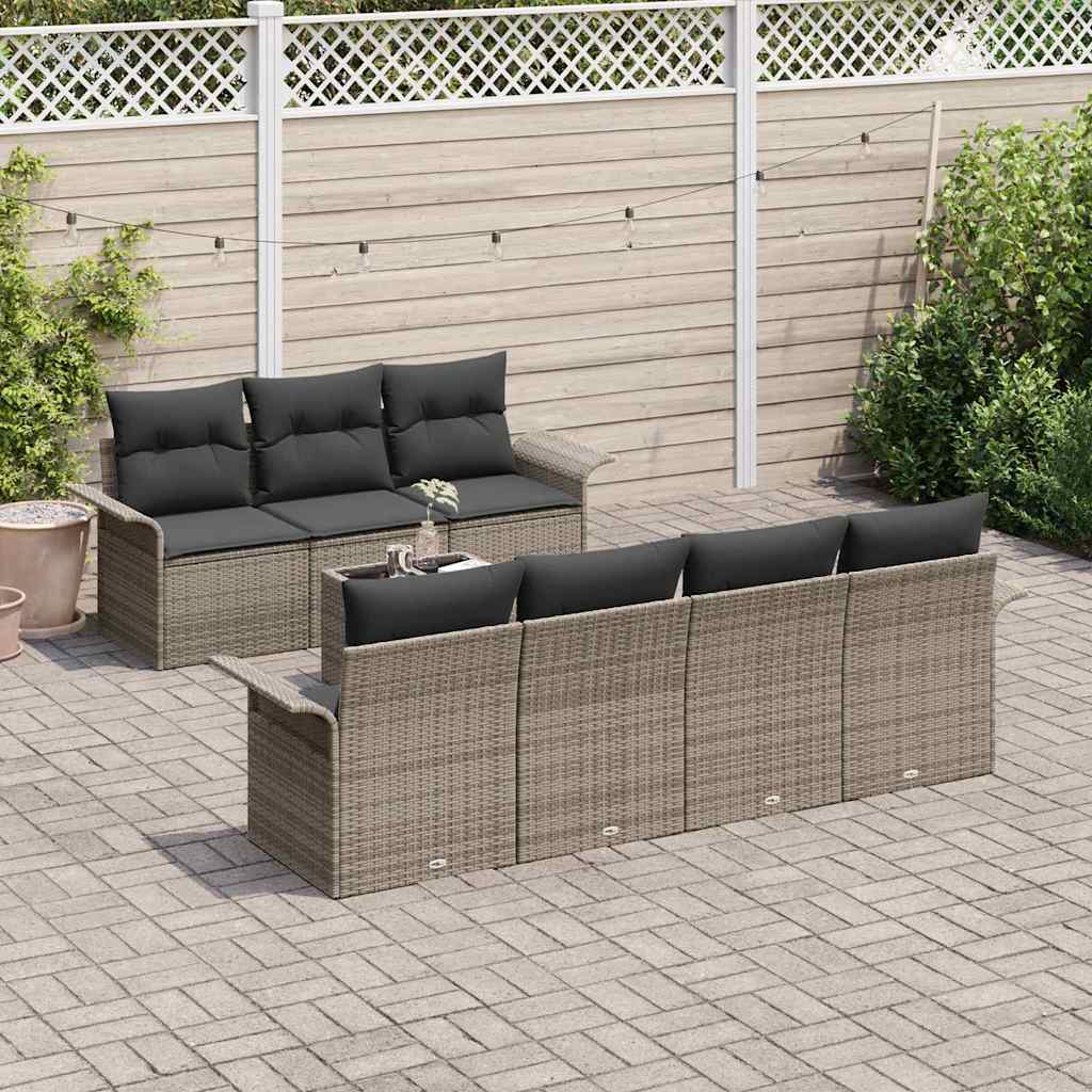 8721158948557_mo-im_en_hd_2 vidaXL Garden Sofa Set 8 pcs Grey Poly rattan - Image 3