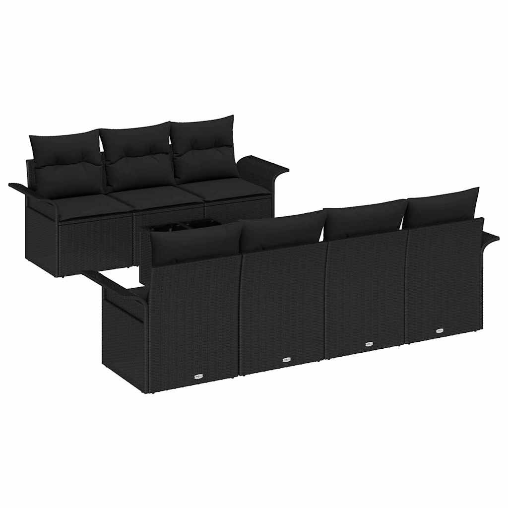 8721158948595_wbg-an-m_en_hd_4 vidaXL Garden Sofa Set 8 pcs Black Poly rattan - Image 2