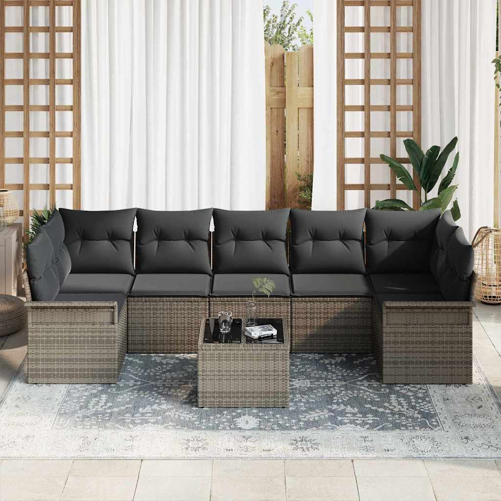 8721158948656_mo-im_en_hd_2 vidaXL Garden Sofa Set 8 pcs Grey Poly rattan - Image 3