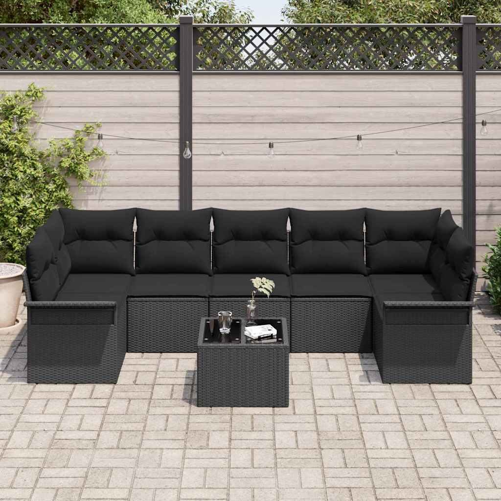 8721158948694_mo-im_en_hd_2 vidaXL Garden Sofa Set 8 pcs Black Poly rattan - Image 3