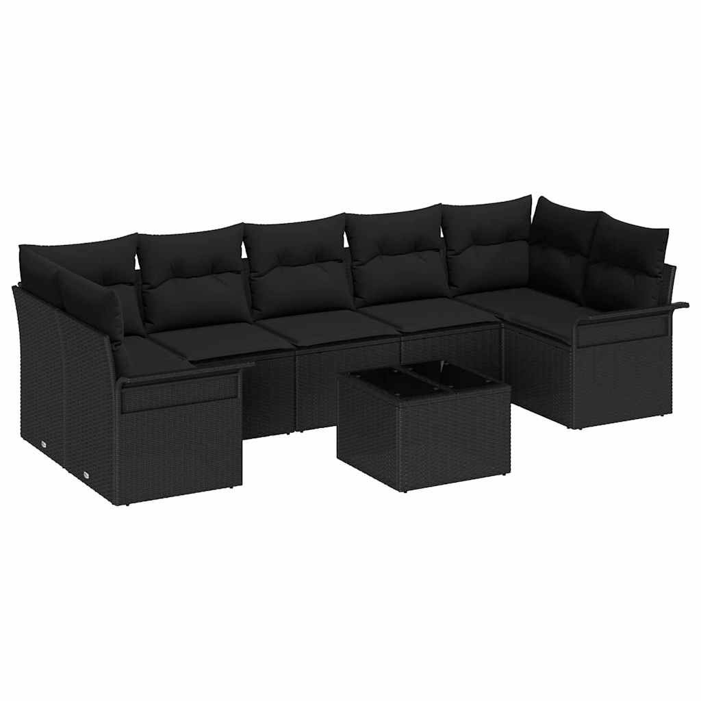 8721158948694_wbg-an-m_en_hd_5 vidaXL Garden Sofa Set 8 pcs Black Poly rattan - Image 2