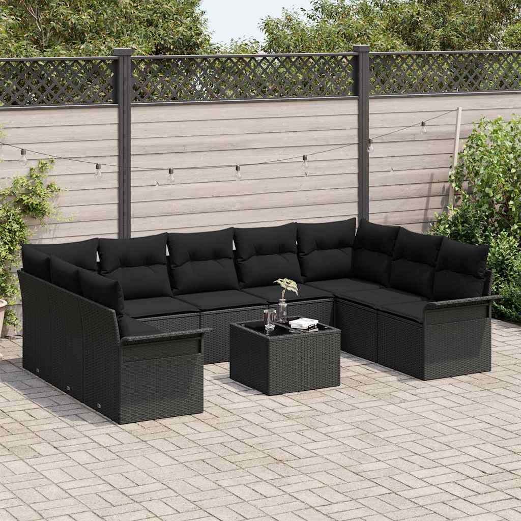8721158951199_mo-im_en_hd_2 vidaXL Garden Sofa Set with Cushion 10 pcs Black Poly rattan - Image 3