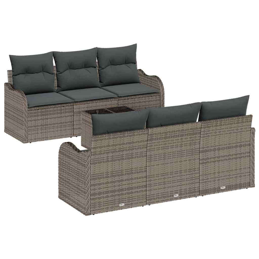 8721158951755_wbg-an-m_en_hd_4 vidaXL Garden Sofa Set 7 pcs Grey 55 x 55 x 37 cm Poly rattan - Image 2