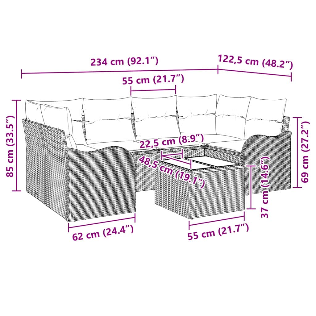 8721158951854_wbg-siz_en_hd_1 vidaXL Garden Sofa Set 7 pcs Grey 55 x 55 x 37 cm Poly rattan - Image 9